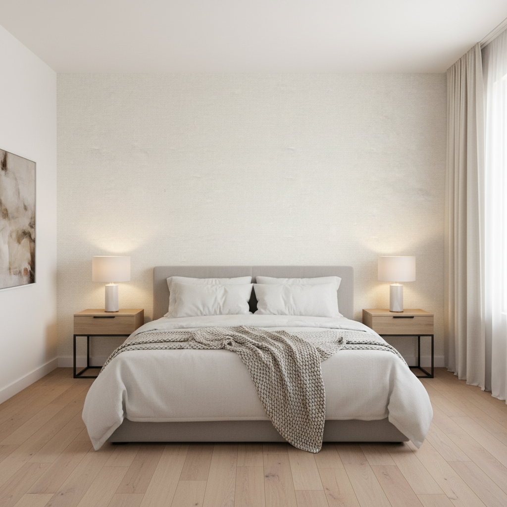 Dublin Linen - Bleach White By Lee Jofa | Colour Complements Ii |Solid Texture Multipurpose - Bedroom Room Setting