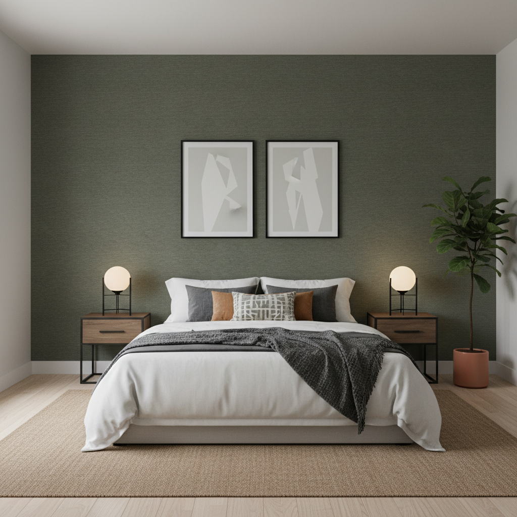 Dublin Linen - Slate Grey By Lee Jofa | Colour Complements Ii |Solid Texture Multipurpose - Bedroom Room Setting