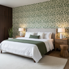 Eldora Print - Juniper/Leaf Green By Lee Jofa | Clare Prints |Botanical & Floral Global Multipurpose Print - Bedroom Room Setting