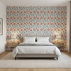 Eldora Print - Sky/Brick Blue By Lee Jofa | Clare Prints |Botanical & Floral Global Multipurpose Print - Bedroom Room Setting