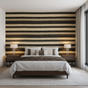Entoto Stripe - Ebony/Cocoa Black By Lee Jofa | Merkato |Global Stripes Upholstery - Bedroom Room Setting