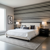 Entoto Stripe - Ivory/Black Black By Lee Jofa | Breckenridge |Global Stripes Upholstery - Bedroom Room Setting