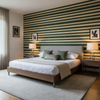 Entoto Stripe - Juniper/Leaf Green By Lee Jofa | Merkato |Global Stripes Upholstery - Bedroom Room Setting