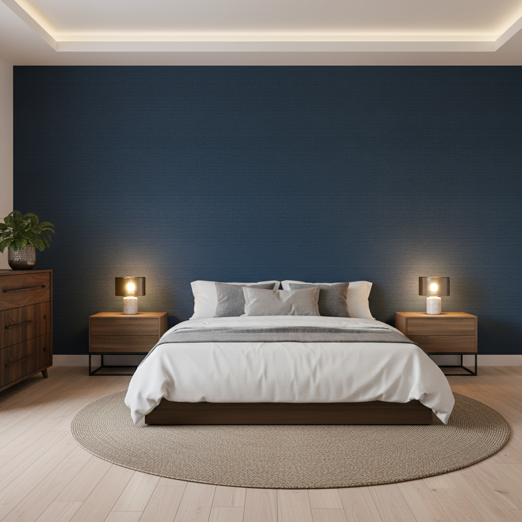 Gemma Velvet - Blue Blue By Lee Jofa | Gemma Performance Velvet | Solid Upholstery Velvet - Bedroom Room Setting