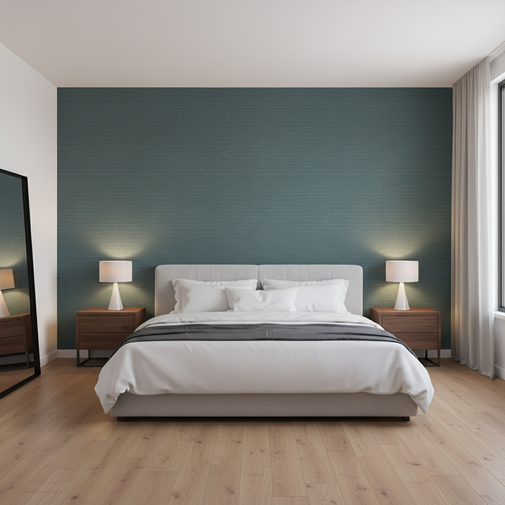 Gemma Velvet - Pacific Turquoise By Lee Jofa | Gemma Performance Velvet | Solid Upholstery Velvet - Bedroom Room Setting