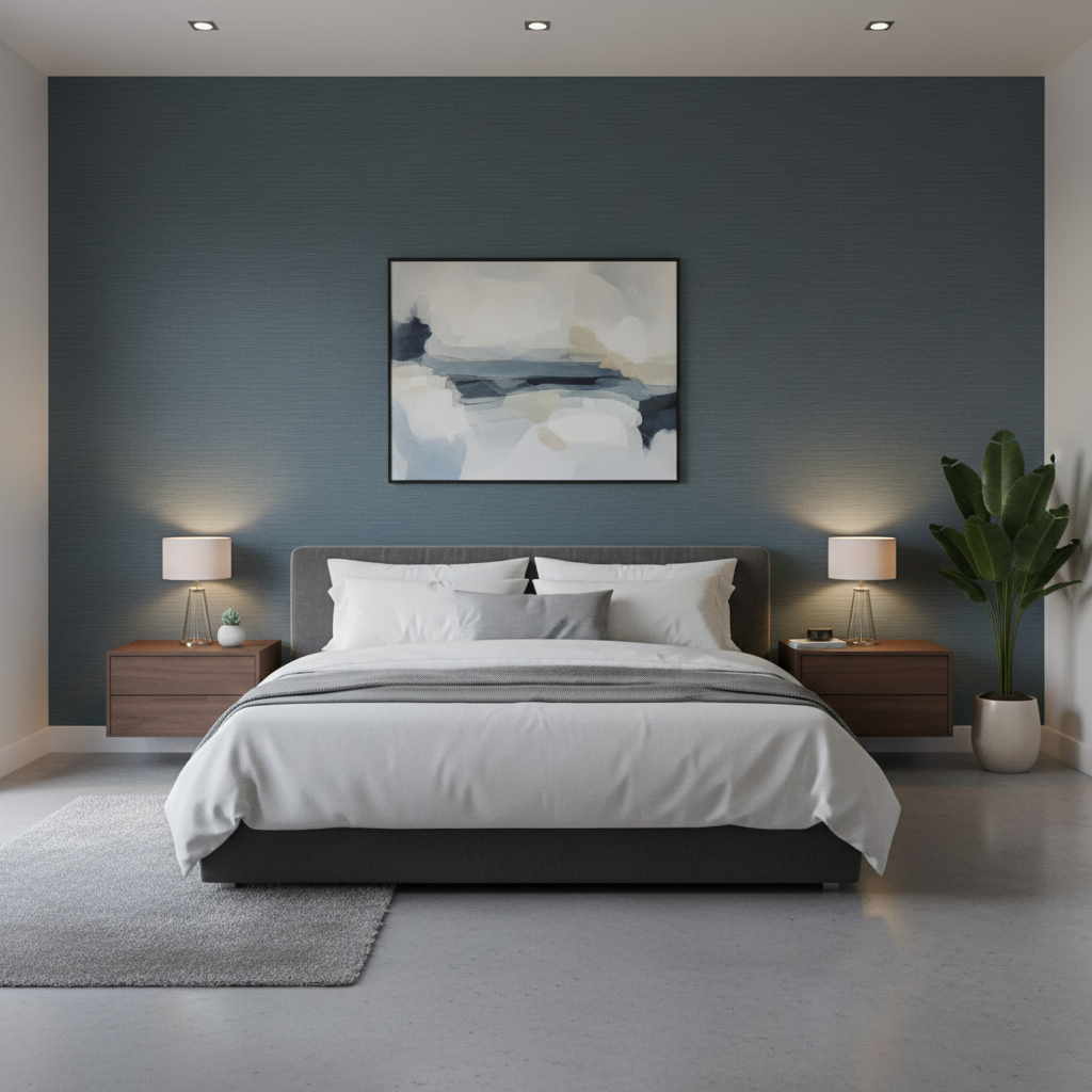 Gemma Velvet - Slate Slate By Lee Jofa | Gemma Performance Velvet | Solid Upholstery Velvet - Bedroom Room Setting