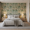 Hollyhock Hb - Celadon Light Green By Lee Jofa |  | Botanical & Floral Multipurpose Print - Bedroom Room Setting