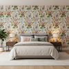 Hollyhock Hb - Wht/Pink White By Lee Jofa |  | Botanical & Floral Multipurpose Print - Bedroom Room Setting