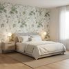 Hollyhock Hdb - Grey/Sage Multi By Lee Jofa |  | Botanical & Floral Multipurpose Print - Bedroom Room Setting