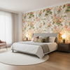 Hollyhock Hdb - Red/Green Multi By Lee Jofa |  | Botanical & Floral Multipurpose Print - Bedroom Room Setting