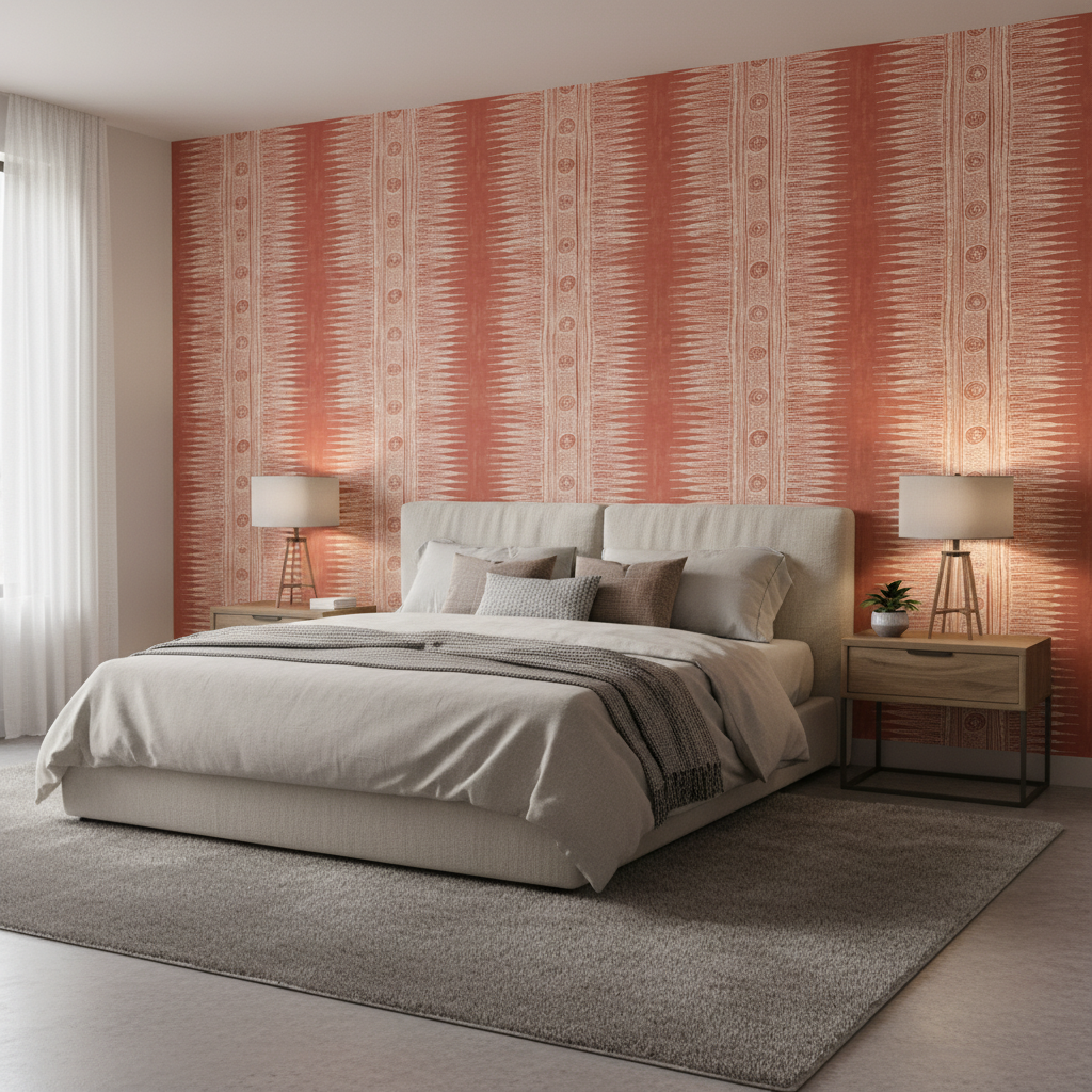 Indian Zag - Madder Red By Lee Jofa | Suzanne Rheinstein Iii | Global Multipurpose Print - Bedroom Room Setting