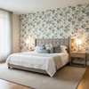 Inisfree - Denim Blue By Lee Jofa | Carrier And Company |Botanical & Floral  Multipurpose Print - Bedroom Room Setting