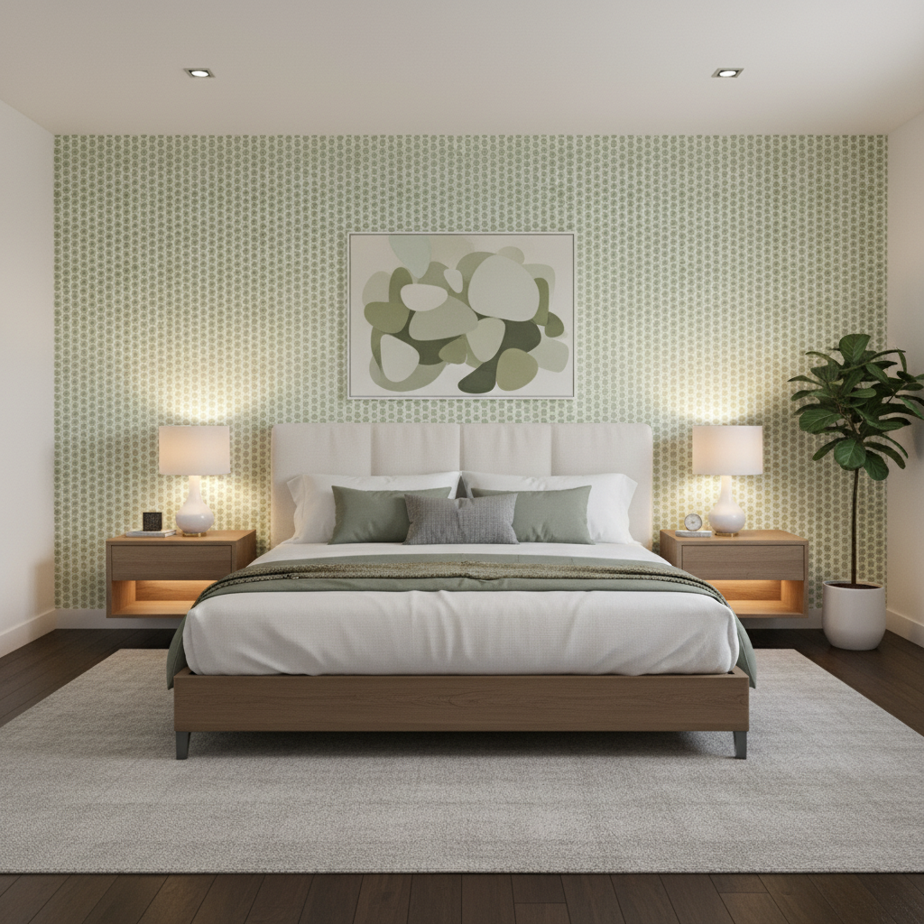 Kaya Ii - Leaf Green By Lee Jofa | Westport | Small Scale Multipurpose Print - Bedroom Room Setting