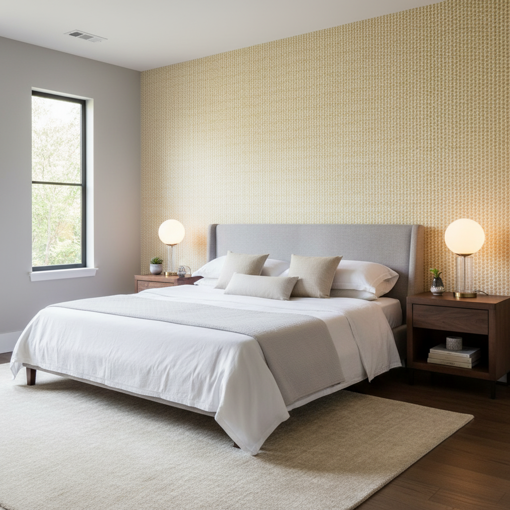 Kaya Ii - Maize Yellow By Lee Jofa | Clare Prints | Small Scale Multipurpose Print - Bedroom Room Setting