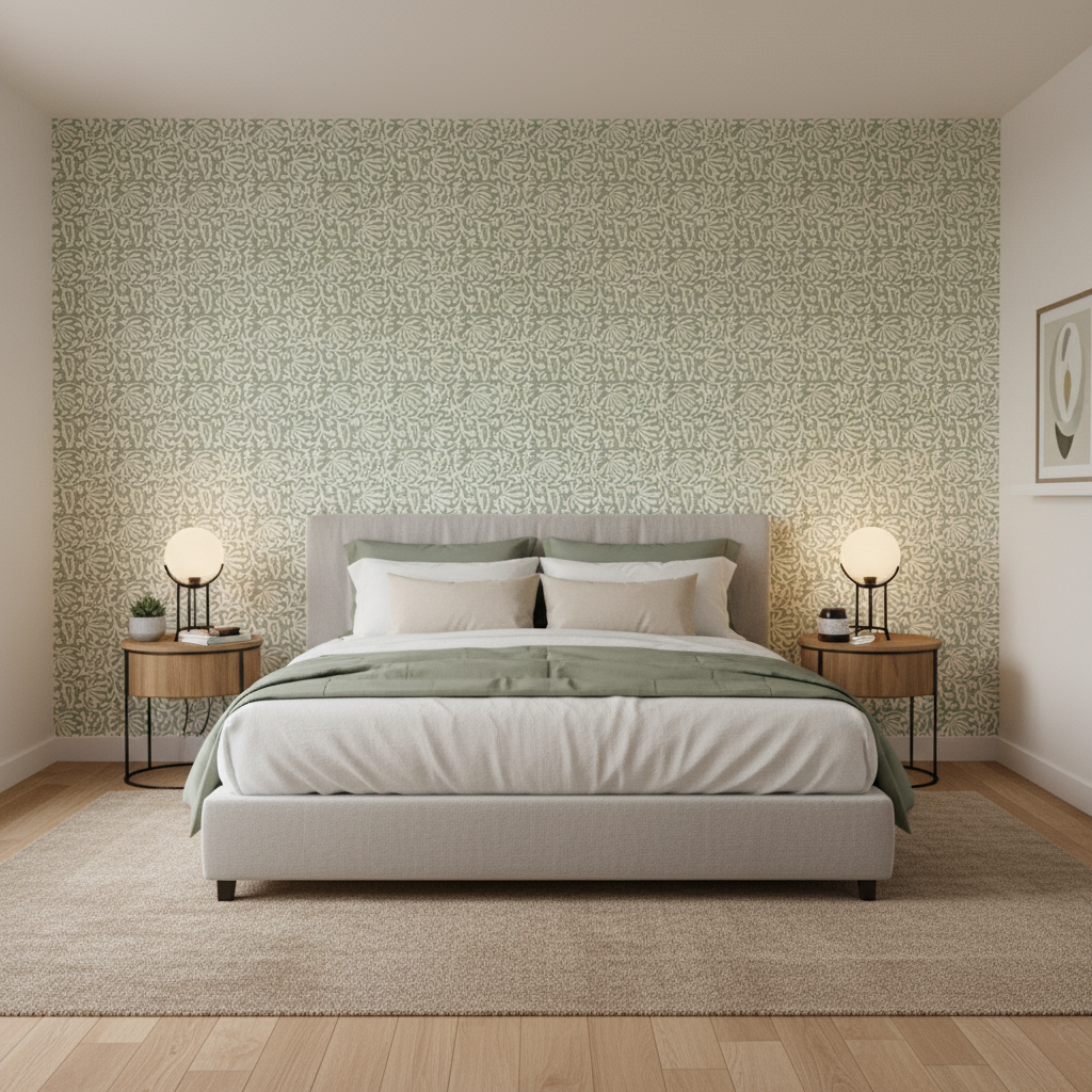 Laine Print - Pacific Teal By Lee Jofa | Westport | Botanical & Floral Multipurpose Print - Bedroom Room Setting