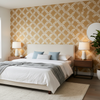 Leaf Trellis - Caramel Camel By Lee Jofa | Paolo Moschino Fabrics |Botanical & Floral Lattice/Scrollwork Multipurpose Print - Bedroom Room Setting