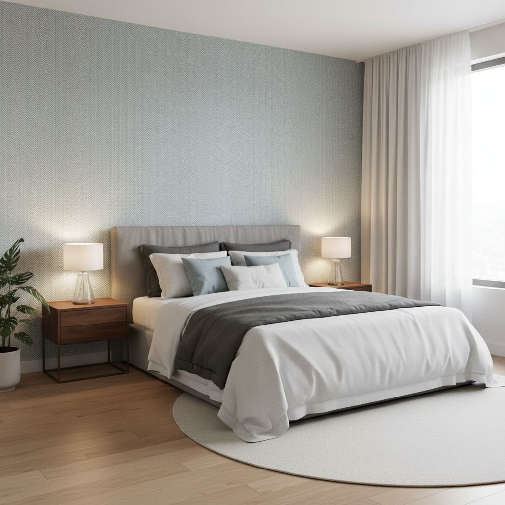 Leon Weave - Aqua Turquoise By Lee Jofa | Triana Weaves |Geometric  Upholstery Chenille - Bedroom Room Setting