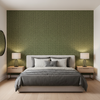 Leon Weave - Hunter Green By Lee Jofa | Triana Weaves |Geometric  Upholstery Chenille - Bedroom Room Setting