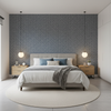 Leon Weave - Navy Blue By Lee Jofa | Triana Weaves |Geometric  Upholstery Chenille - Bedroom Room Setting