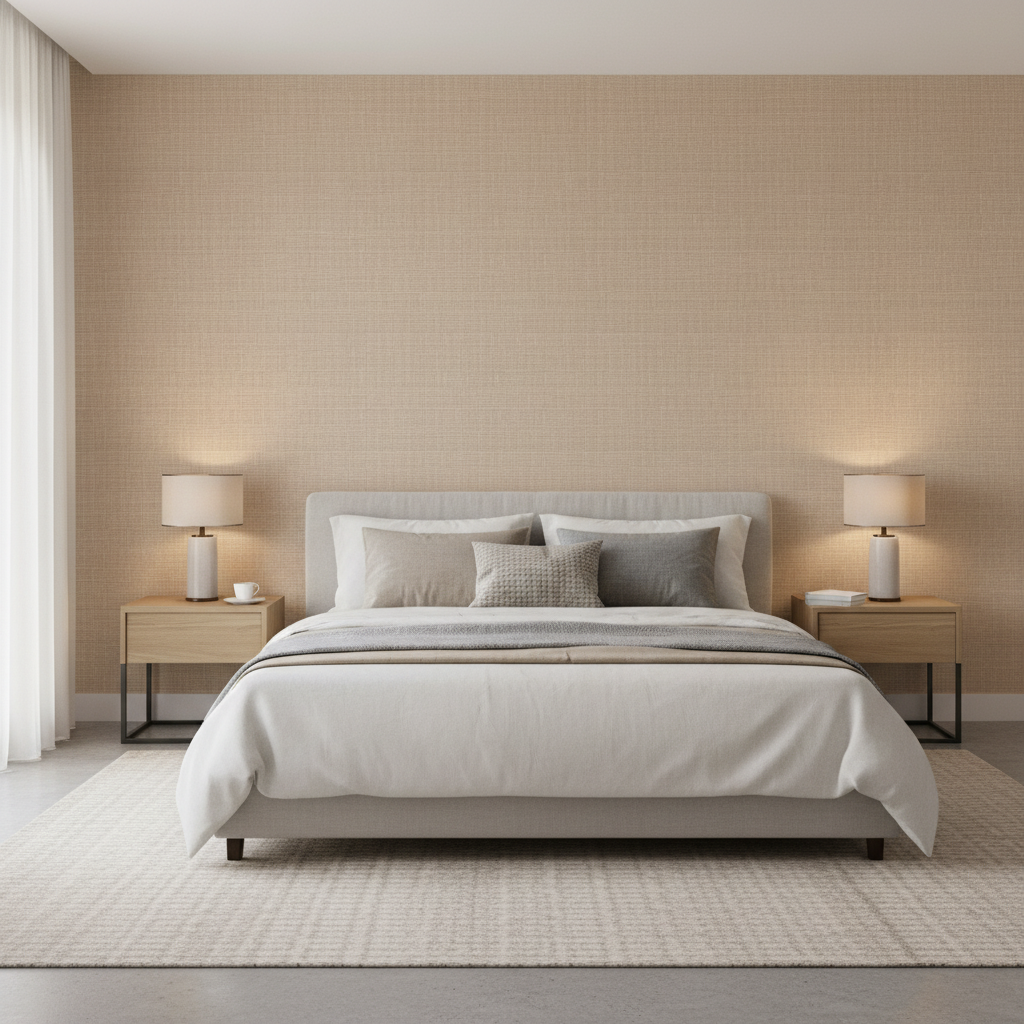 Leuven - Antique Pink Pink By Lee Jofa | Paolo Moschino Fabrics |Solid Texture Upholstery - Bedroom Room Setting