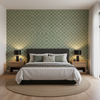 Levens Velvet - Aqua  By Lee Jofa | Harlington Velvets |Modern Plaid / Check Upholstery Velvet - Bedroom Room Setting