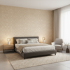 Levens Velvet - Parchment Beige By Lee Jofa | Harlington Velvets |Modern Plaid / Check Upholstery Velvet - Bedroom Room Setting