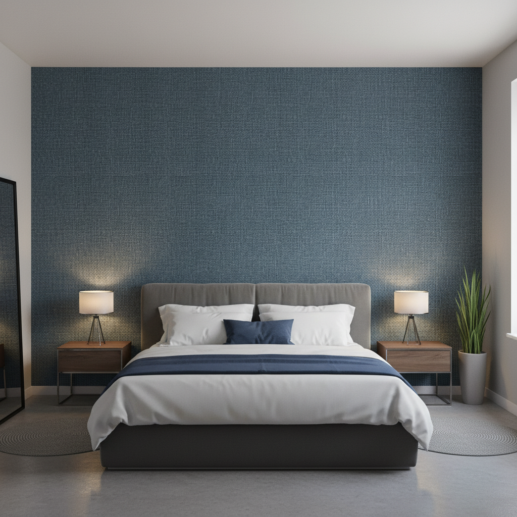 Lille Linen -  Sea Blue Blue By Lee Jofa | Gis | Solid Multipurpose - Bedroom Room Setting