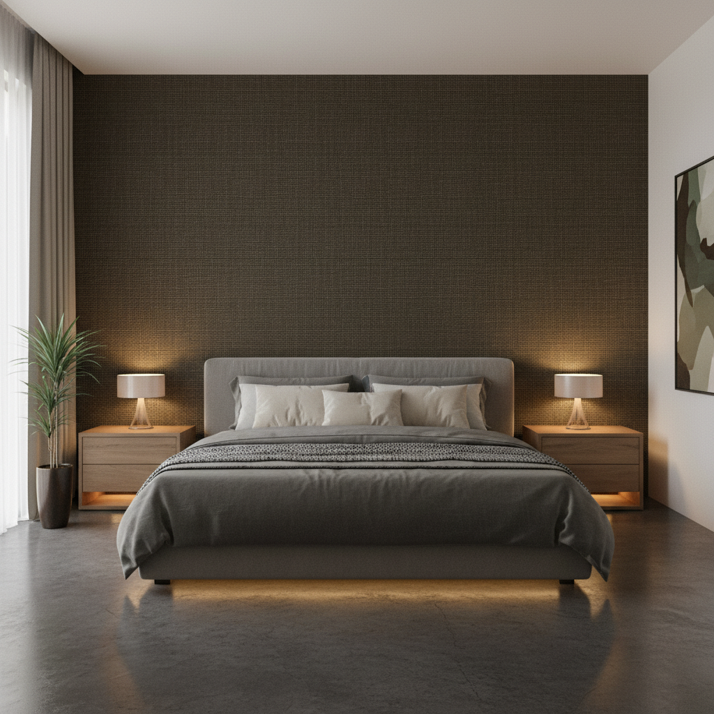 Lille Linen - Acorn Taupe By Lee Jofa | Perfect Plains | Solid Multipurpose - Bedroom Room Setting