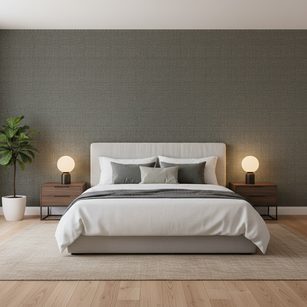 Lille Linen - Dune Grass Light Grey By Lee Jofa | Perfect Plains | Solid Multipurpose - Bedroom Room Setting