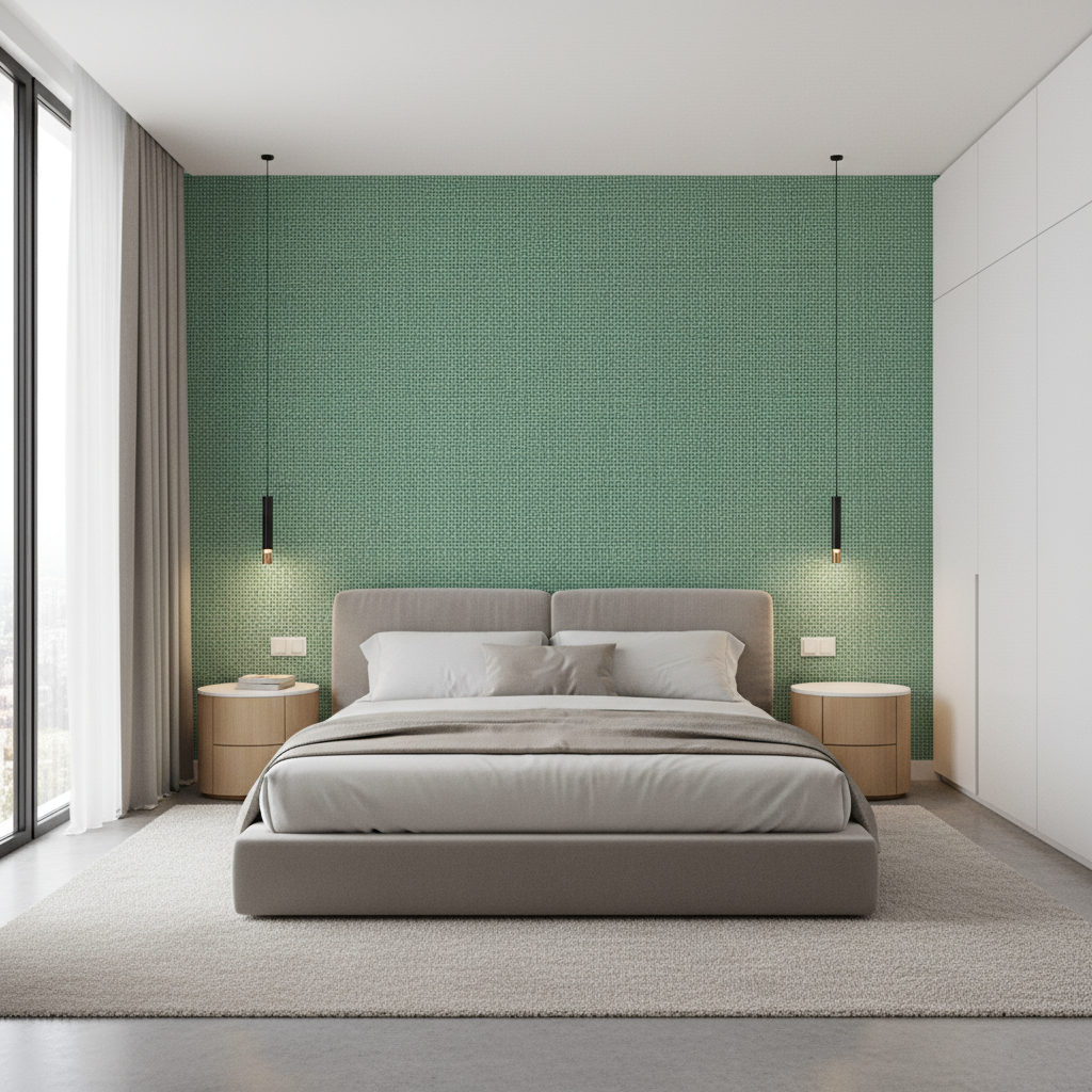 Lille Linen - Lagoon Turquoise By Lee Jofa | Perfect Plains | Solid Multipurpose - Bedroom Room Setting