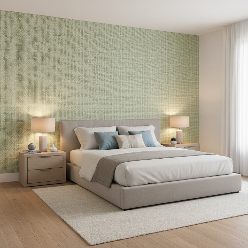 Lille Linen - Oldmint Light Blue By Lee Jofa | Perfect Plains | Solid Multipurpose - Bedroom Room Setting