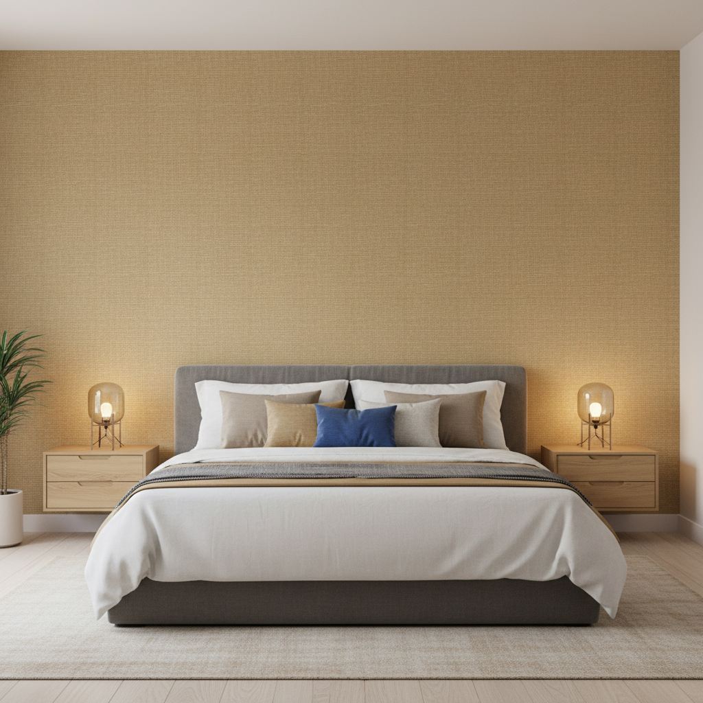 Lille Linen - Straw Taupe By Lee Jofa | Perfect Plains | Solid Multipurpose - Bedroom Room Setting