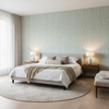 Lillie Embroidery - Aqua Teal By Lee Jofa | Summerland |Botanical & Floral Lattice/Scrollwork Drapery Embroidery - Bedroom Room Setting