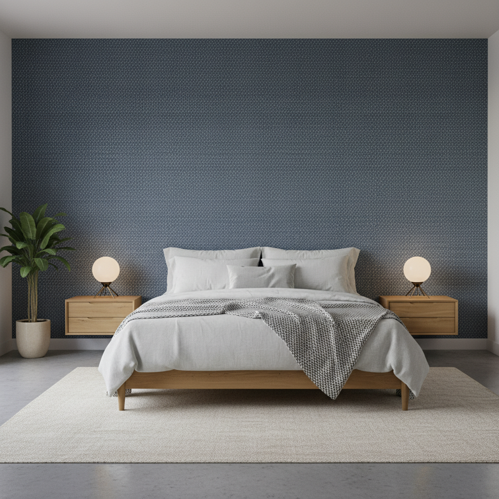 Lonsdale - Blue Blue By Lee Jofa | Furness Weaves | Texture Upholstery - Bedroom Room Setting