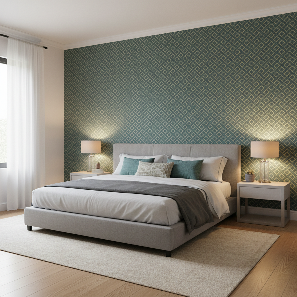 Maldon Weave - Marine Blue By Lee Jofa | Linford Weaves | Diamond Upholstery - Bedroom Room Setting