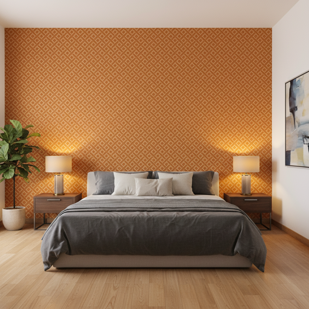 Maldon Weave - Spice Coral By Lee Jofa | Linford Weaves | Diamond Upholstery - Bedroom Room Setting