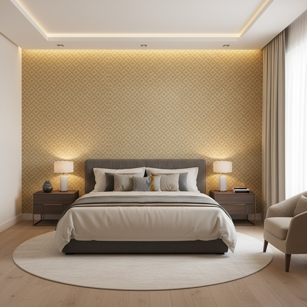 Maldon Weave - Straw Wheat By Lee Jofa | Linford Weaves | Diamond Upholstery - Bedroom Room Setting