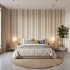 Nautique Emb - Denim/Gold Blue By Lee Jofa | Oscar De La Renta Iv |Global Stripes Multipurpose Embroidery - Bedroom Room Setting