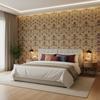 New Sevilla - Ruby/Blue Burgundy/Red By Lee Jofa |  | Medallion / Suzani / Persian Multipurpose Print - Bedroom Room Setting