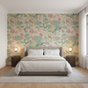 Nympheus Twill - Pink/Teal Multi By Lee Jofa |  |Botanical & Floral Flora & Fauna Multipurpose Print - Bedroom Room Setting