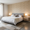 Odessa - Chamois Brown By Lee Jofa | Paolo Moschino Fabrics |Botanical & Floral Lattice/Scrollwork Multipurpose Print - Bedroom Room Setting