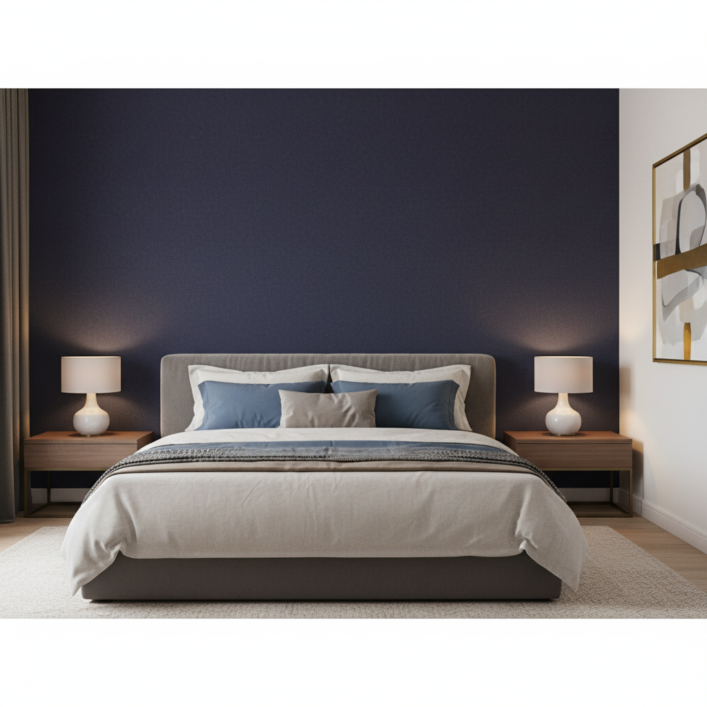 Oxford Velvet - Cerulean Blue By Lee Jofa |  |Solid Texture Upholstery Velvet - Bedroom Room Setting