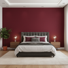 Oxford Velvet - Cherry Red By Lee Jofa |  |Solid Texture Upholstery Velvet - Bedroom Room Setting