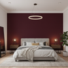 Oxford Velvet - Cranberry Burgundy/Red By Lee Jofa |  |Solid Texture Upholstery Velvet - Bedroom Room Setting