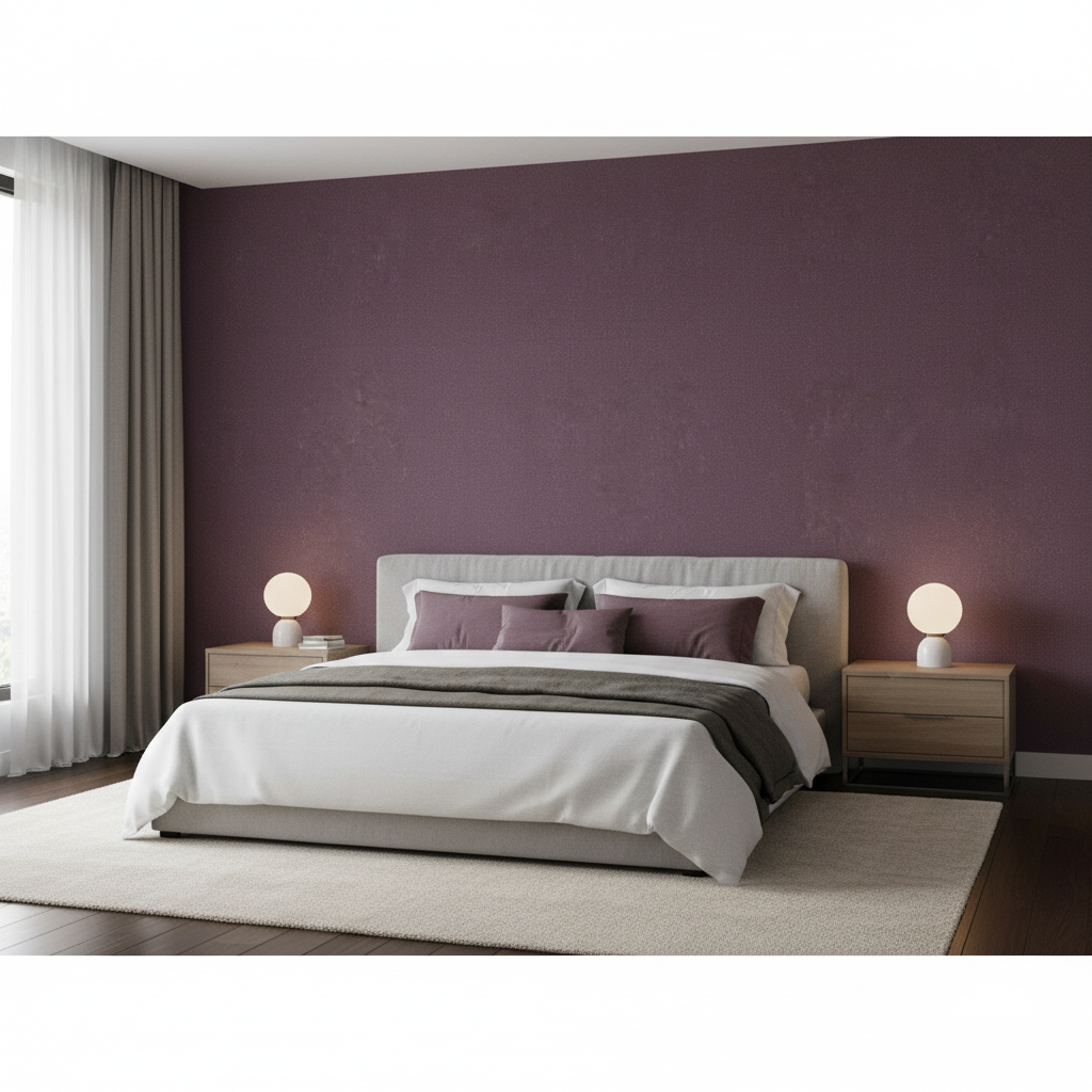 Oxford Velvet - Lilac Purple By Lee Jofa |  |Solid Texture Upholstery Velvet - Bedroom Room Setting