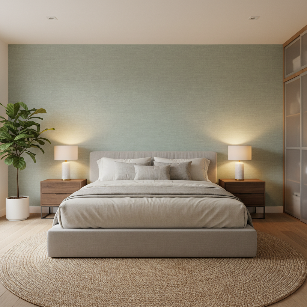 Queen Victoria - Aqua Light Blue By Lee Jofa | James Huniford |Solid Texture Upholstery Velvet - Bedroom Room Setting