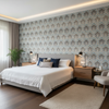 Seville Weave - Navy/Marine Blue By Lee Jofa | Triana Weaves |Damask Texture Upholstery - Bedroom Room Setting