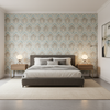 Seville Weave - Sky/Aqua Light Blue By Lee Jofa | Triana Weaves |Damask Texture Upholstery - Bedroom Room Setting