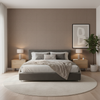 Skye Wool - Acorn Brown By Lee Jofa |  |Solid Texture Upholstery Wool - Bedroom Room Setting