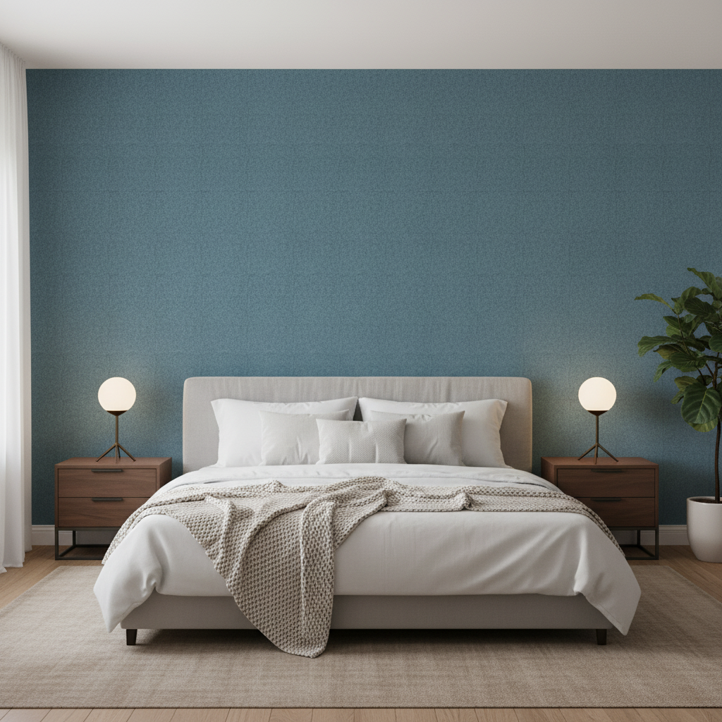 Skye Wool - Calypso Turquoise By Lee Jofa |  |Solid Texture Upholstery Wool - Bedroom Room Setting